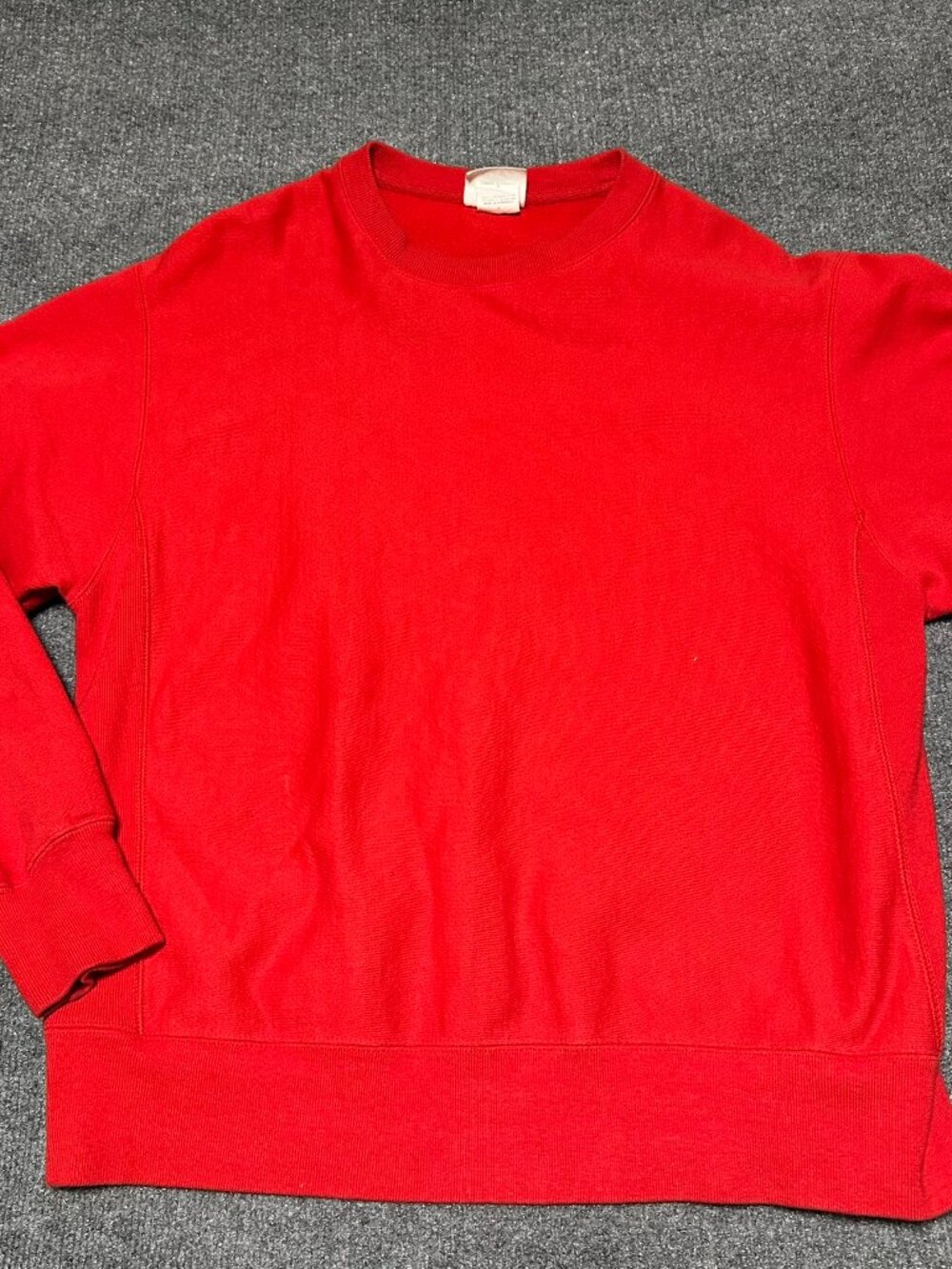 VTG Champion Reverse Weave Sweatshirt Mens L Red Crewneck Fleece Pullover Logo‎